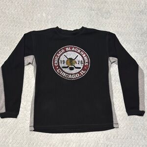NHL Black and Gray Chicago Blackhawks Sweatshirt Size M